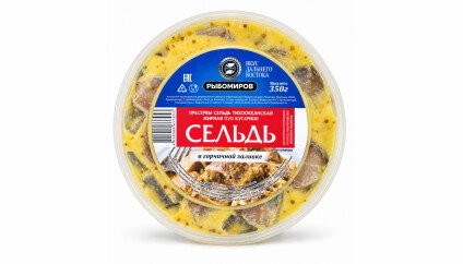 Сельдь тихоокеанская жирная кусок в горчичной заливке 350гр